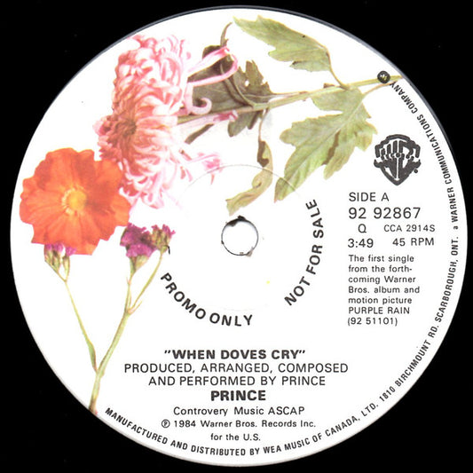 Prince : When Doves Cry (7", Single, Promo)