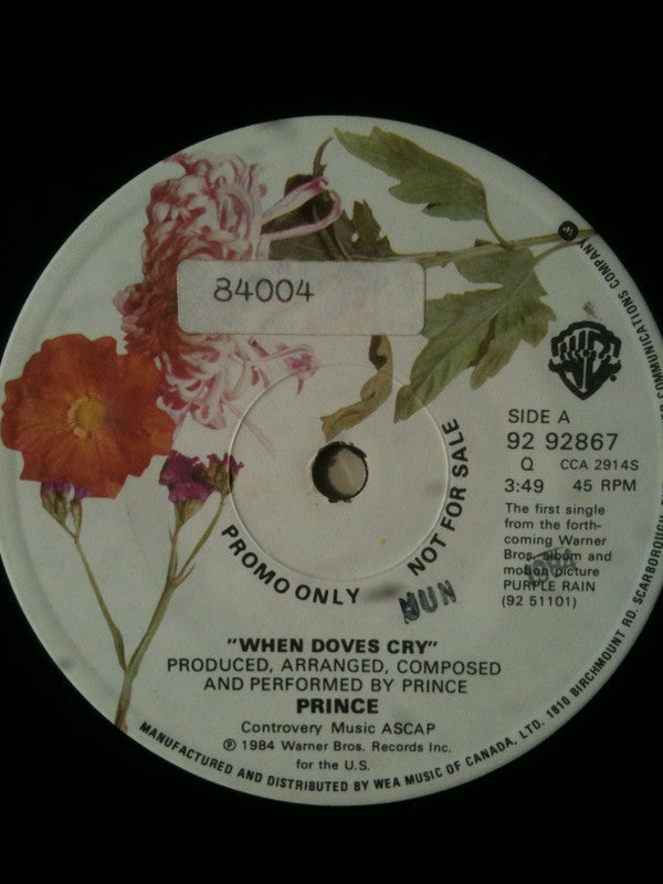Prince : When Doves Cry (7", Single, Promo)