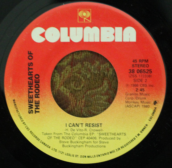 Sweethearts Of The Rodeo : Midnight Girl/Sunset Town (7")