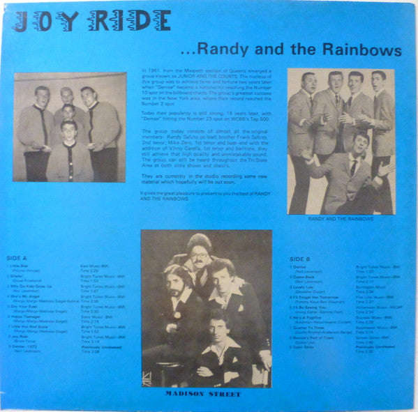 Randy & The Rainbows : Joy Ride (LP, Comp)