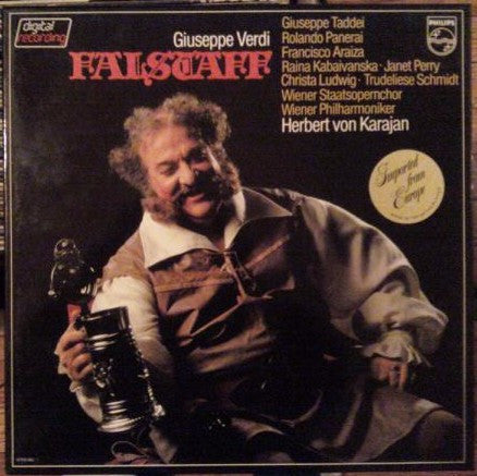 Giuseppe Verdi - Giuseppe Taddei, Rolando Panerai, Francisco Araiza, Raina Kabaivanska • Janet Perry, Christa Ludwig • Trudeliese Schmidt, Wiener Staatsopernchor, Wiener Philharmoniker, Herbert von Karajan : Falstaff (3xLP + Box)