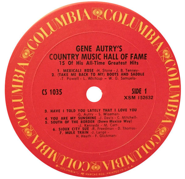 Gene Autry : Gene Autry's Country Music Hall Of Fame Album (LP, Comp, RP)