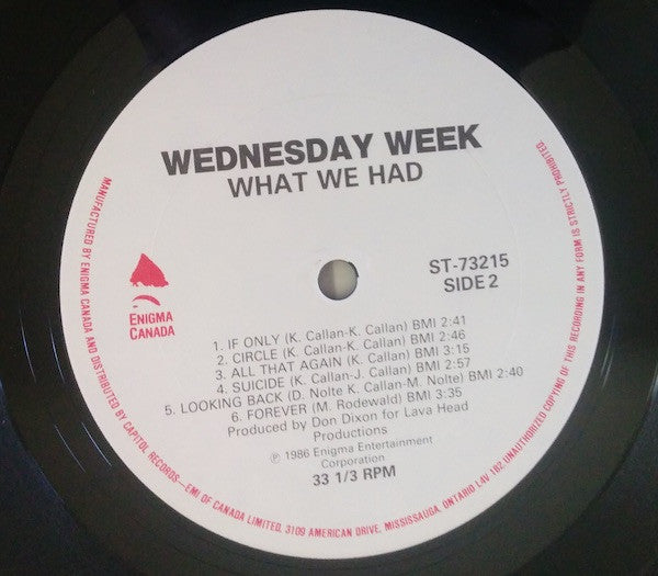 Wednesday Week : What We Had (LP, Album)