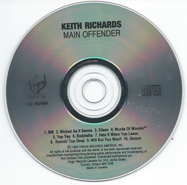 Keith Richards : Main Offender (CD, Album)