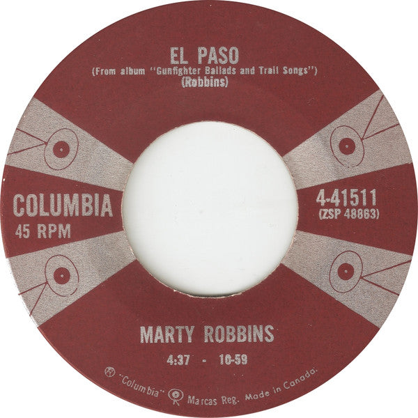 Marty Robbins : El Paso / Running Gun (7", Single)