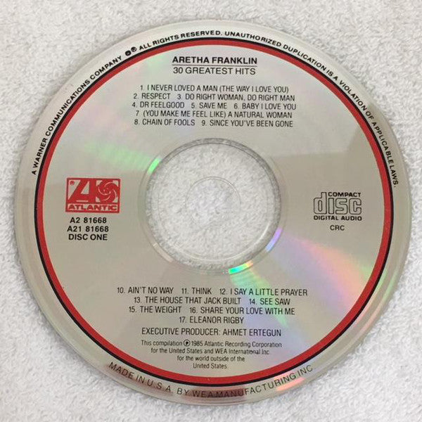 Aretha Franklin : 30 Greatest Hits (2xCD, Comp, Club, RM)