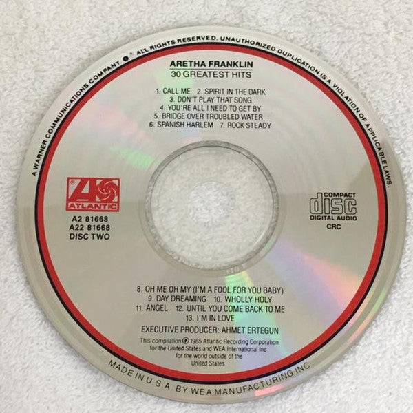 Aretha Franklin : 30 Greatest Hits (2xCD, Comp, Club, RM)