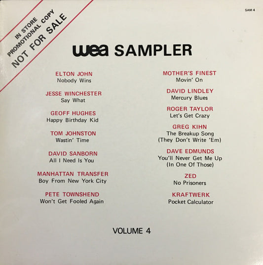 Various : WEA Sampler Volume 4 (LP, Promo, Smplr)