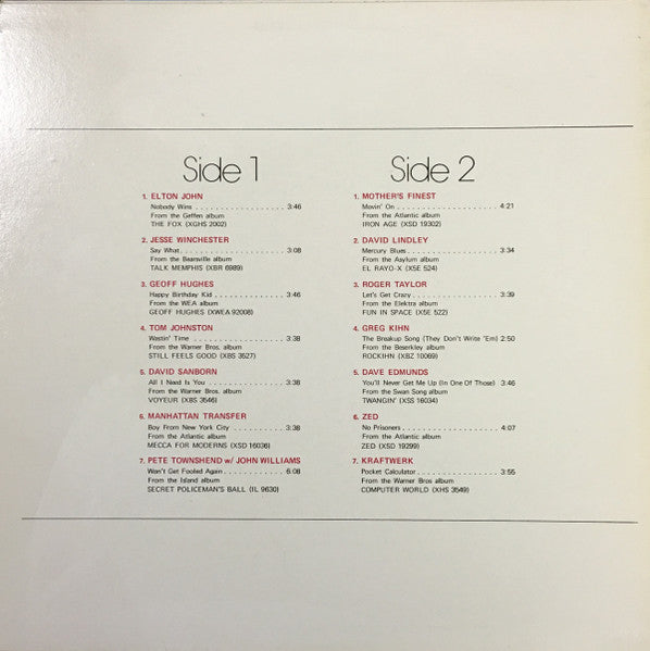 Various : WEA Sampler Volume 4 (LP, Promo, Smplr)