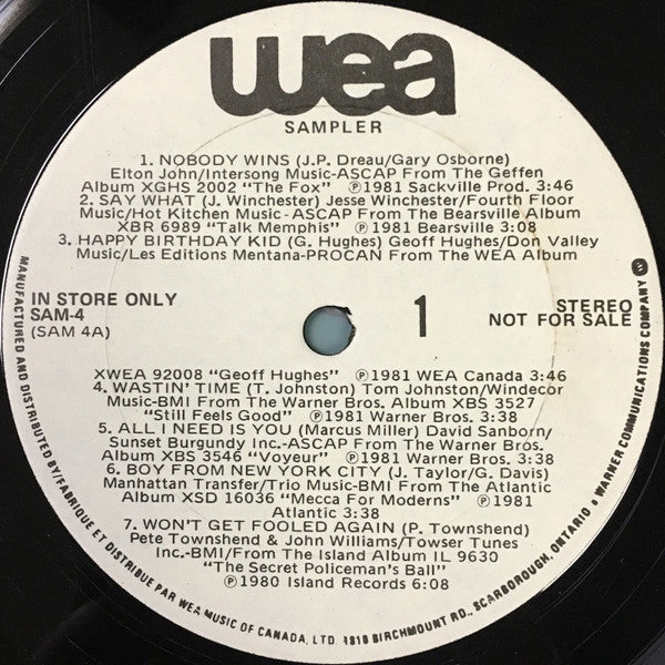 Various : WEA Sampler Volume 4 (LP, Promo, Smplr)