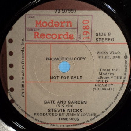 Stevie Nicks : Nightbird (7", Promo)