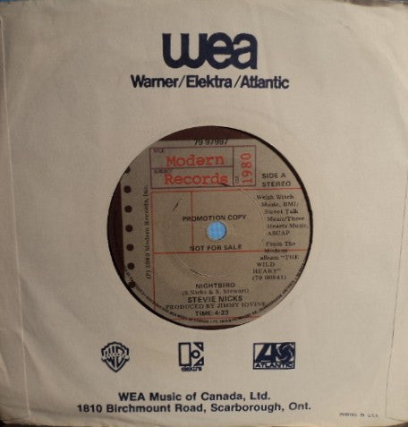 Stevie Nicks : Nightbird (7", Promo)