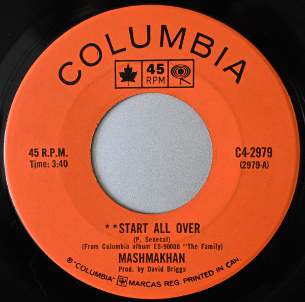 Mashmakhan : Start All Over (7", Single)