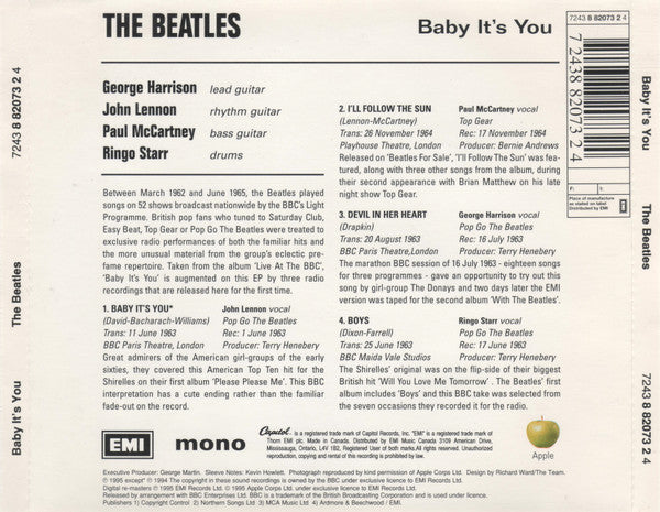 The Beatles : Baby It's You (CD, EP, Mono)