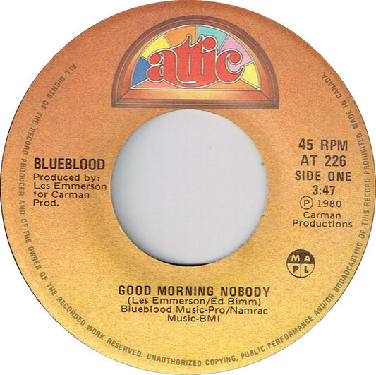 Blueblood (3) : Good Morning Nobody (7", Single)