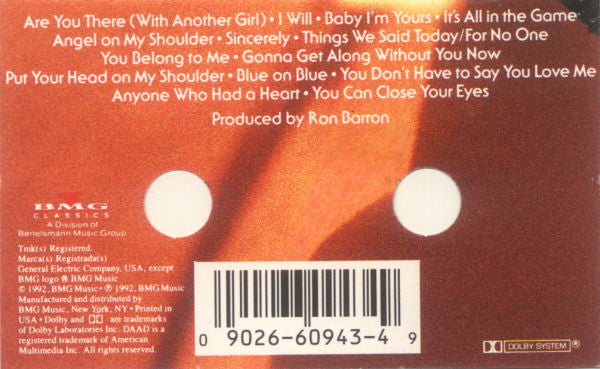 Maureen McGovern : Baby I'm Yours (Cass, Comp, CrO)
