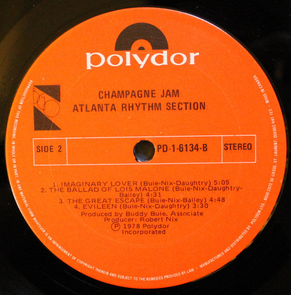 Atlanta Rhythm Section : Champagne Jam (LP, Album)