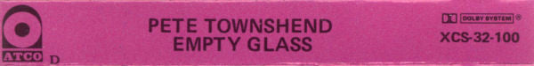 Pete Townshend : Empty Glass (Cass, Album, Dol)