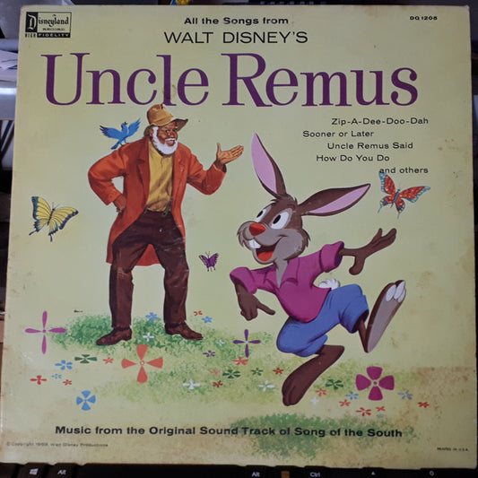 Various : Walt Disney's Uncle Remus (Music From The Original Sound Track Of Song Of The South) (LP, Album)