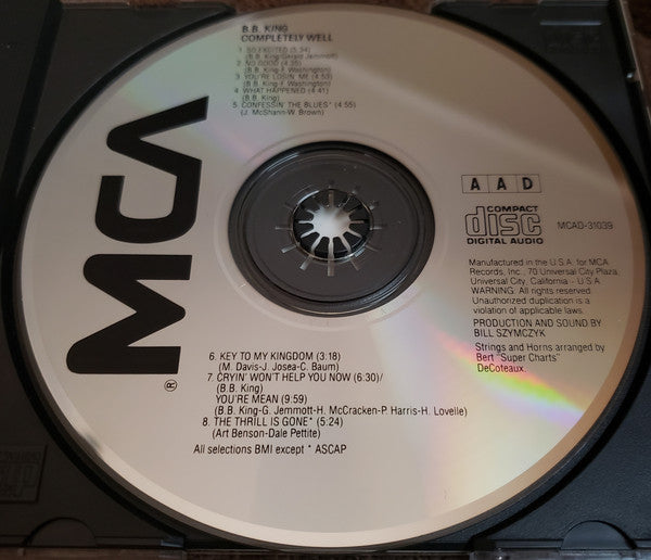 B.B. King : Completely Well (CD, Album, RE)