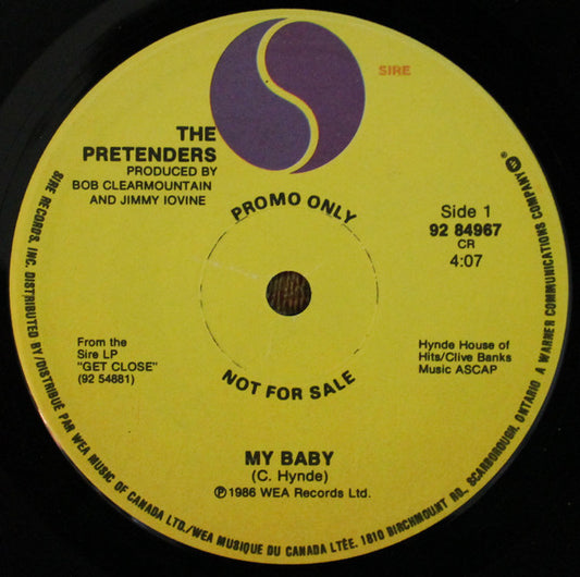The Pretenders : My Baby (7", Single, Promo)