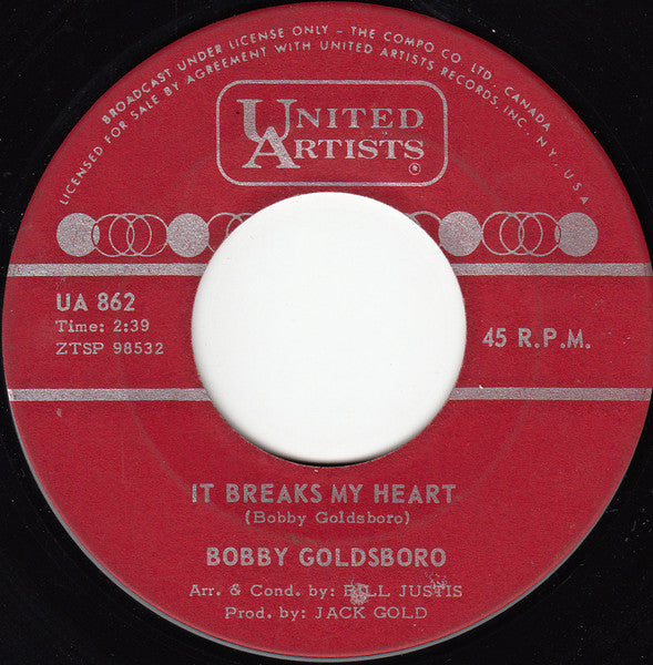 Bobby Goldsboro : Voodoo Woman / It Breaks My Heart (7")