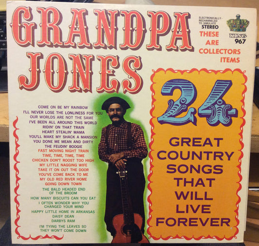 Grandpa Jones : 24 Great Country Songs That Will Live Forever (LP, Album)