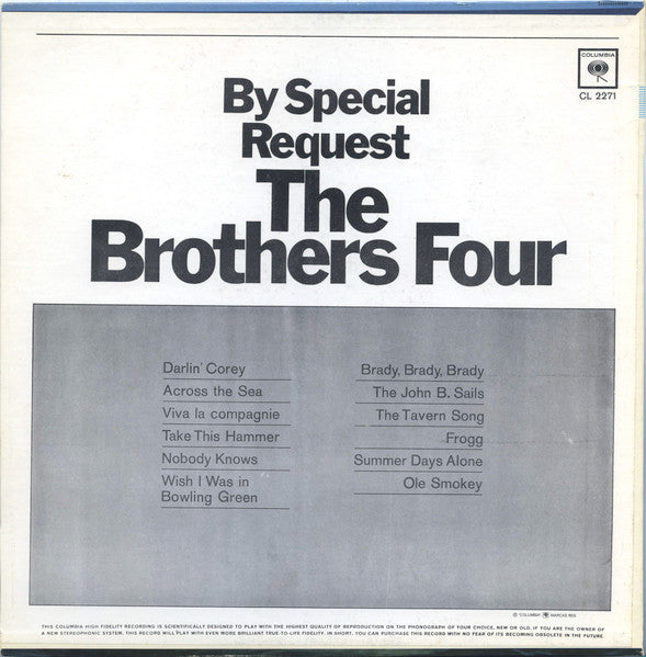 The Brothers Four : By Special Request (LP, Album, Mono)