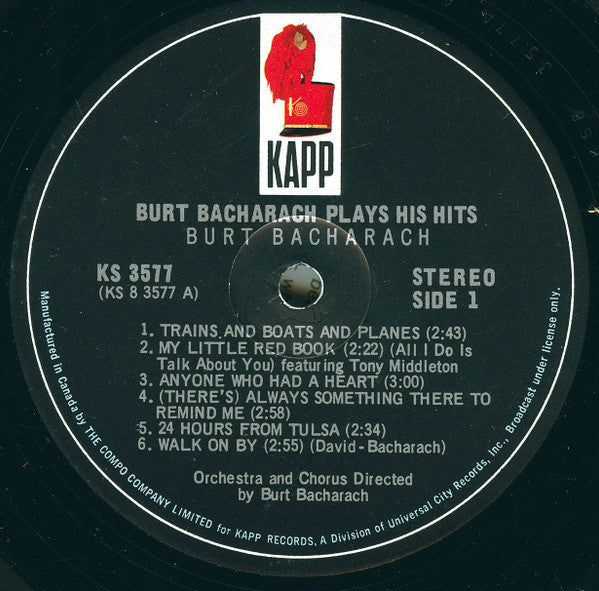 Burt Bacharach : Plays His Hits (LP, Album)