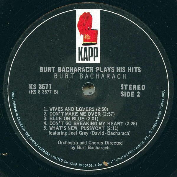 Burt Bacharach : Plays His Hits (LP, Album)