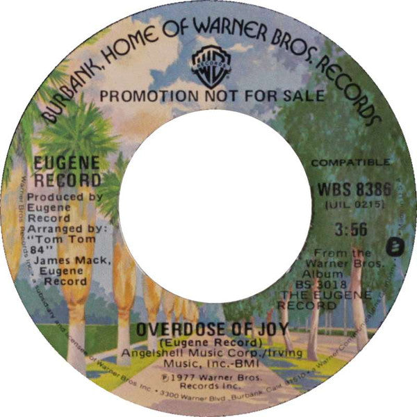 Eugene Record : Overdose Of Joy (7", Mono, Promo)