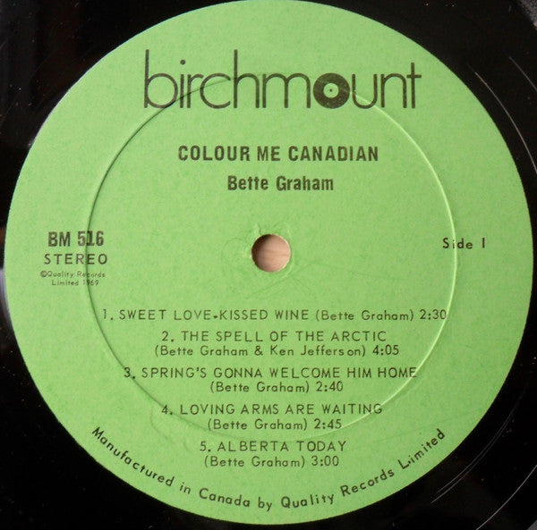 Bette Graham : Colour Me Canadian (LP, Album)