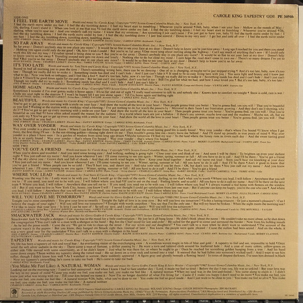 Carole King : Tapestry (LP, Album, RE, Gat)