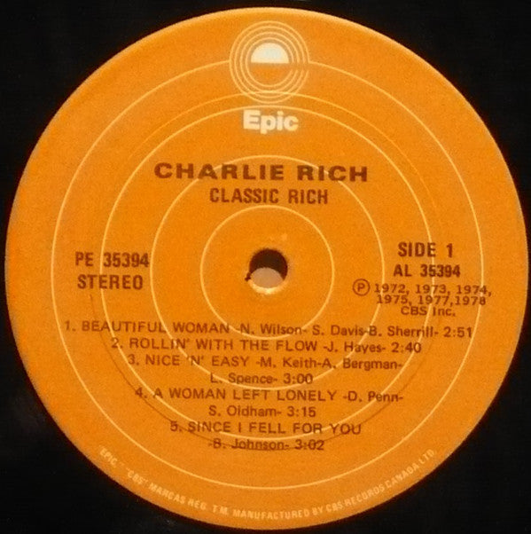 Charlie Rich : Classic Rich (LP, Comp)