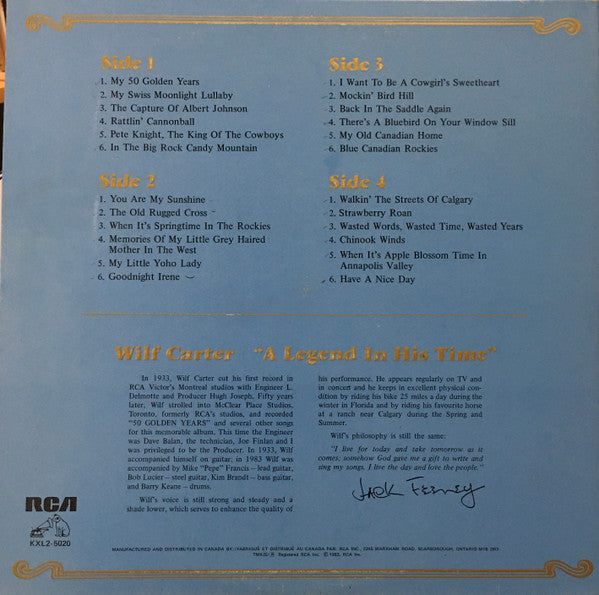 Wilf Carter : 50 Golden Years (2xLP, Comp, Gat)