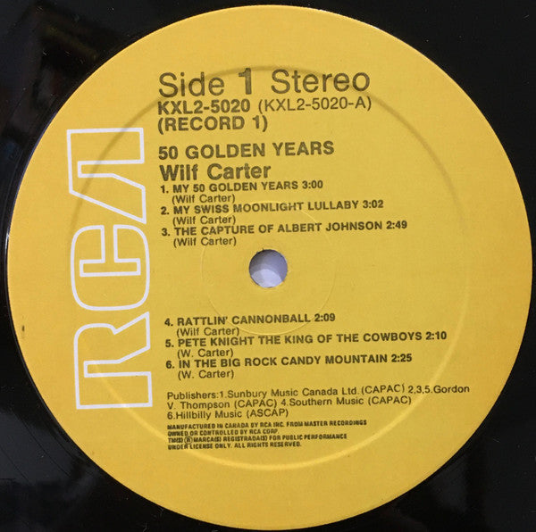 Wilf Carter : 50 Golden Years (2xLP, Comp, Gat)