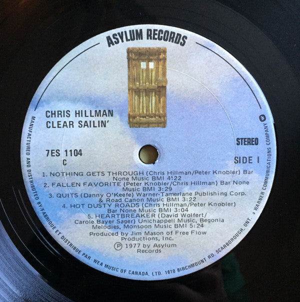 Chris Hillman : Clear Sailin' (LP, Album)