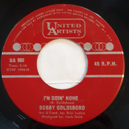 Bobby Goldsboro : It's Too Late / I'm Goin' Home (7", Single)