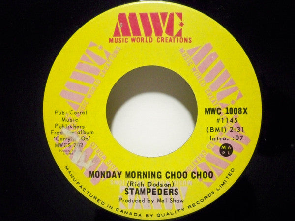 The Stampeders : Monday Morning Choo Choo (7", Single)