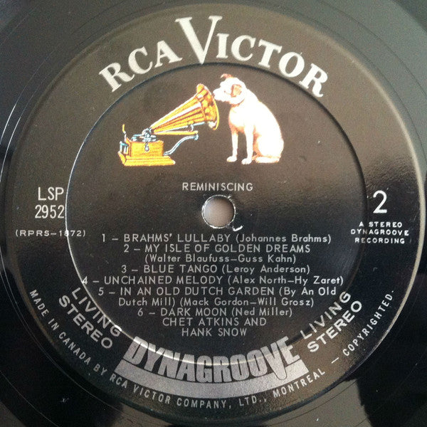 Chet Atkins And Hank Snow : Reminiscing (LP, Album)