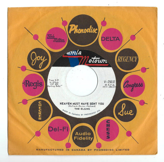 The Elgins : Heaven Must Have Sent You / Stay In My Lonely Arms (7", Single)