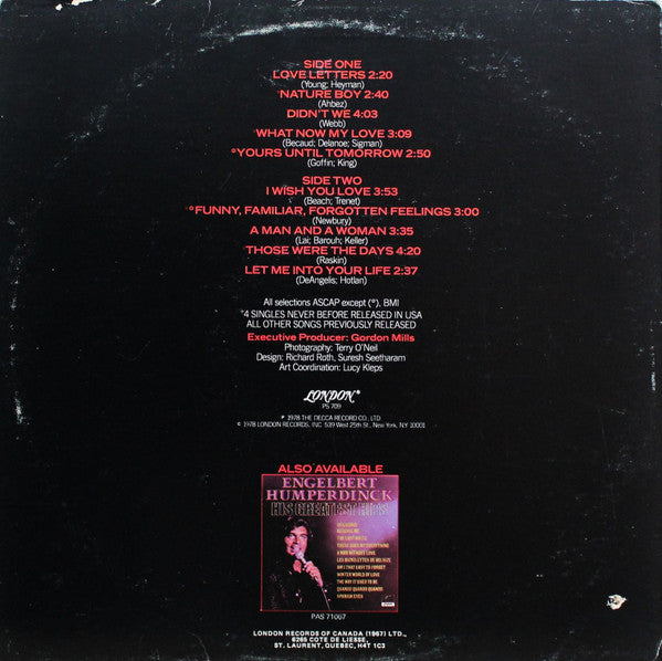 Engelbert Humperdinck : Love Letters (LP, Comp)