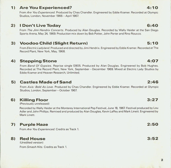 Jimi Hendrix : Kiss The Sky (CD, Comp, RM, Tar)