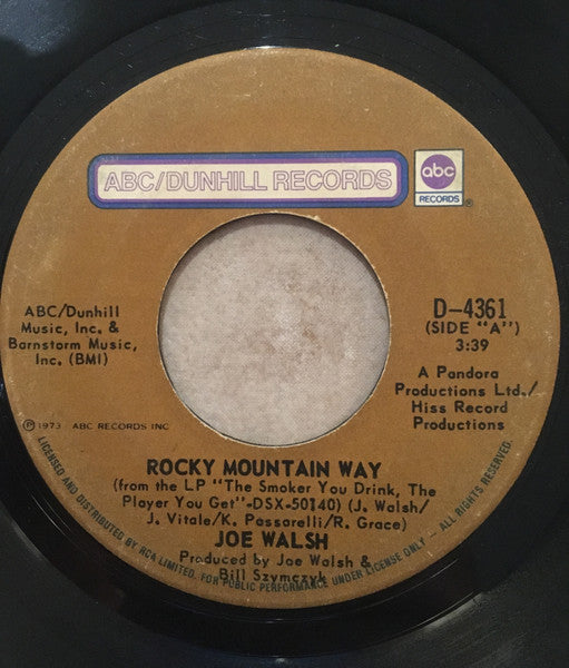 Joe Walsh : Rocky Mountain Way (7", Single)