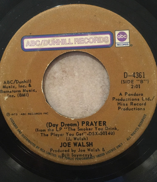 Joe Walsh : Rocky Mountain Way (7", Single)