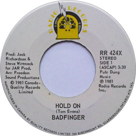 Badfinger : Hold On (7", Single)
