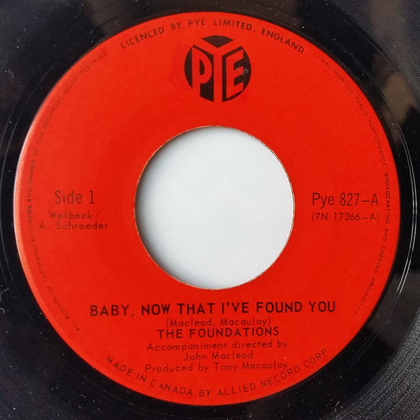 The Foundations : Baby, Now That I've Found You (7", Single)