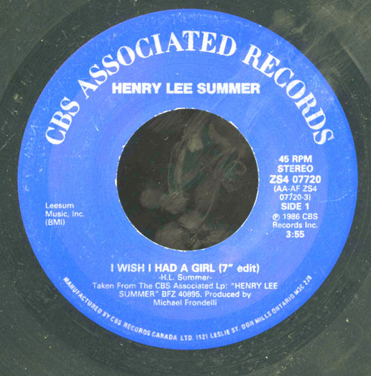 Henry Lee Summer : I Wish I Had A Girl (7" edit) (7", Single)