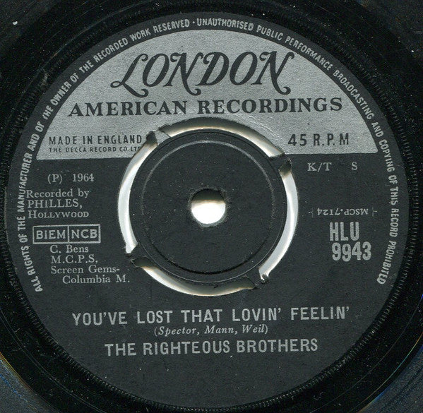 The Righteous Brothers : You've Lost That Lovin' Feelin' (7", Single)