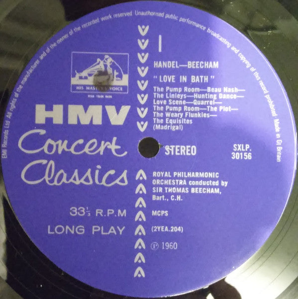 Georg Friedrich Händel - Sir Thomas Beecham, Royal Philharmonic Orchestra, Sir Thomas Beecham : Love in Bath (LP, Album)